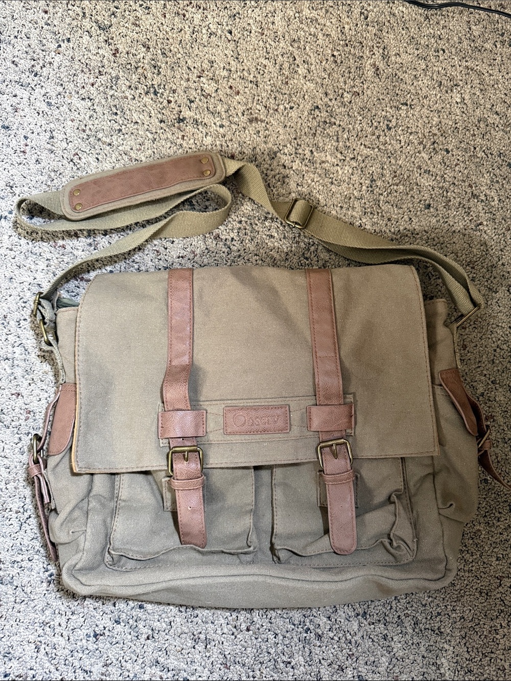 Observ Classic Canvas Laptop Messenger Bag Cotton Canvas